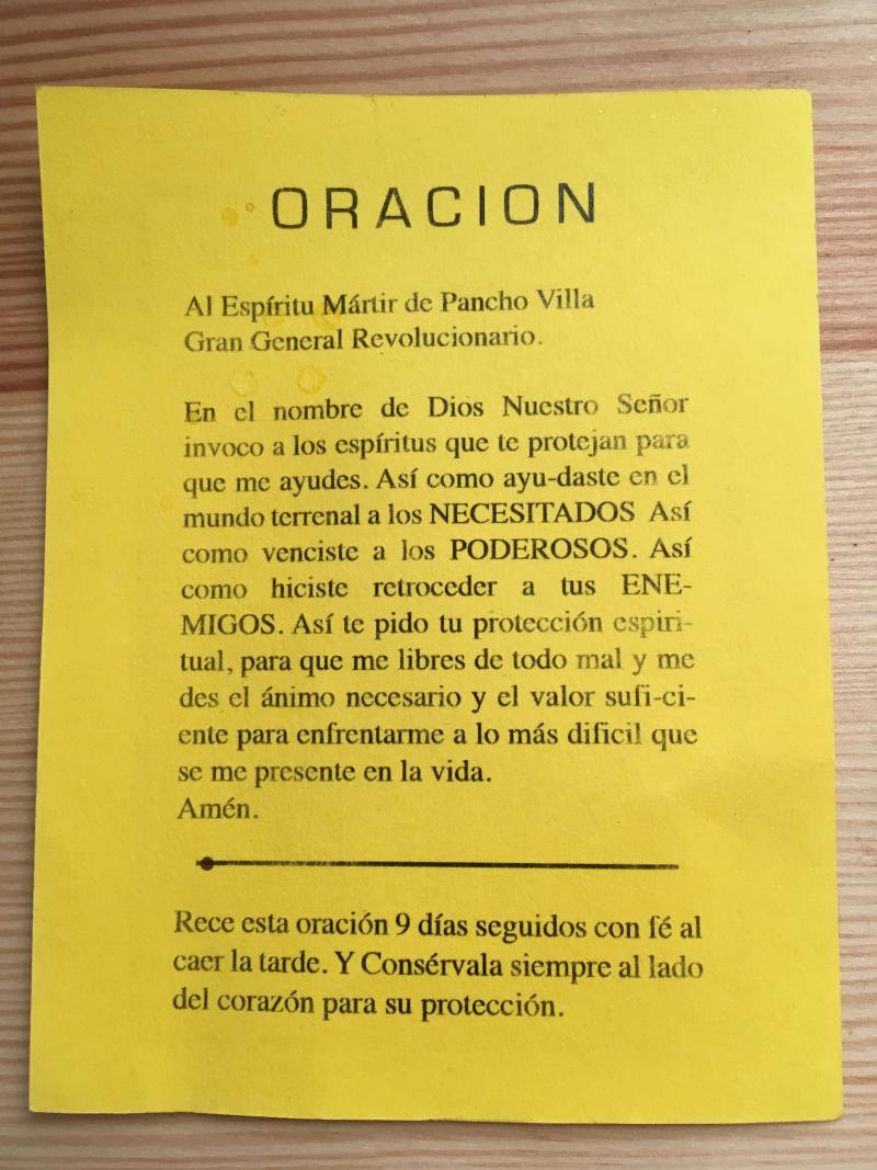 Oracion A Pancho Villa