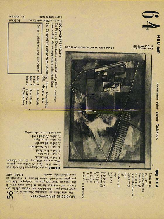 Page from Merz 2 no. 7 (Hannover: January 1924); Kurt Schwitters, ed.